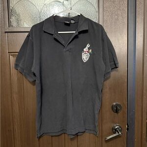Vintage Warner Bros. Black Polo with Studio Store Tag